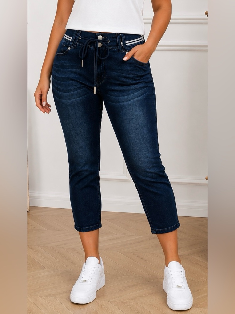 Flamingals Dark Wash Slim Fit Cropped Jeans | XL (12/14)